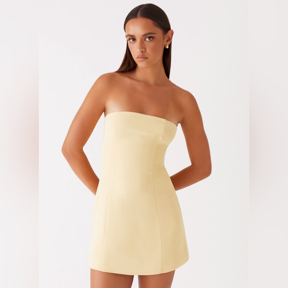 Peppermayo Ayanna Strapless Mini Dress - Yellow